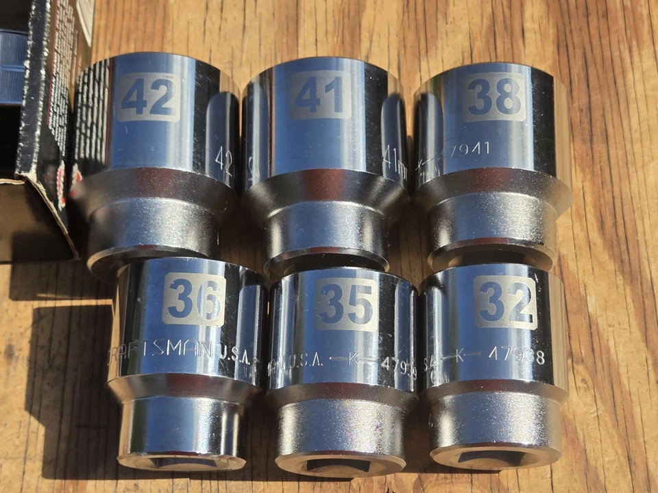 RARE NOS SEARS Craftsman USA METRIC 6pc 3/4” Drive Easy Read Socket Set 46306 - Image 3 of 4