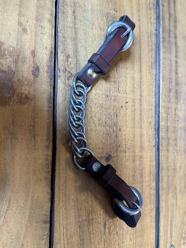 Western Curb Chain Single Link Leather Curb Chain EUC Horse Tack Used Tack