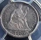 1870 H10c Seated Liberty Half Dime PCGS AU 53