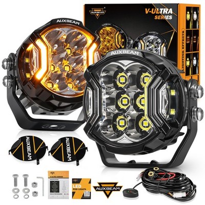 AUXBEAM 3'' LED Side Shooter 108W Hyper Work Light Fog Lamp Driving Pod Amber DRL