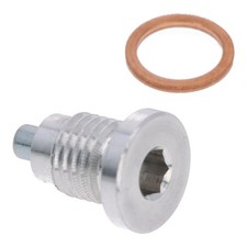 Tappo Scarico Olio M12x1.5 Argento Guarnizione Al Neodimio Moto Quad Scooter