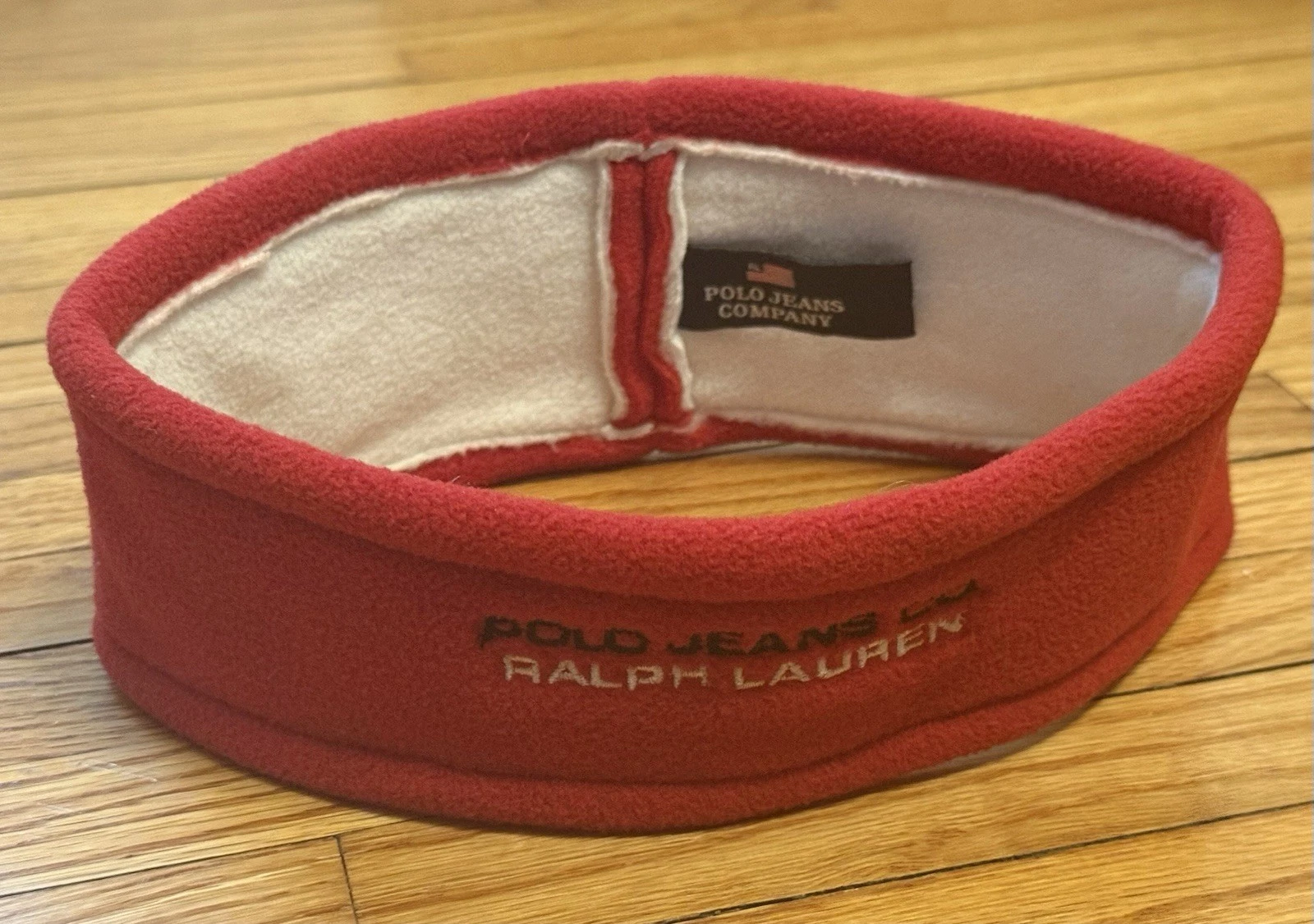 Vintage 90s Polo Sport Ralph Lauren Fleece Headband Winter Ear Warmer EUC