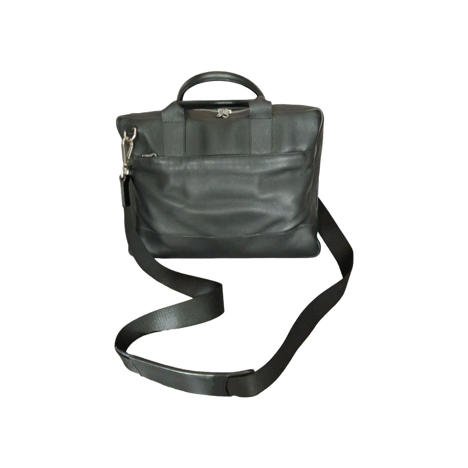 Daveed Canada Men's Business Shoulder Bag Slim Briefcase Leather Black Sold Out