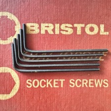 5 Pcs Nos Vintage Bristol S-060 L-shaped Multi Spline 6 Flute Wrenches