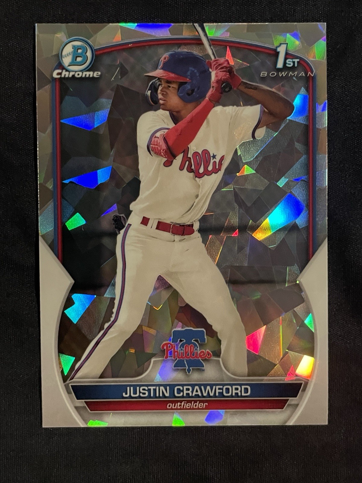 2023 Bowman Chrome 1st Justin Crawford #BCP3 Atomic Refractor 1st Phillies
