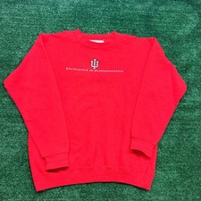 Vintage 90s Indiana University Hoosiers Red Crewneck Sweatshirt sz L