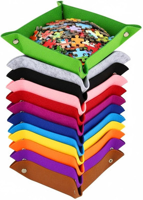 12 Stück Puzzle Sortierschalen Faltbar Bunt Filzschale Mit Druckknöpfen Schlüsse