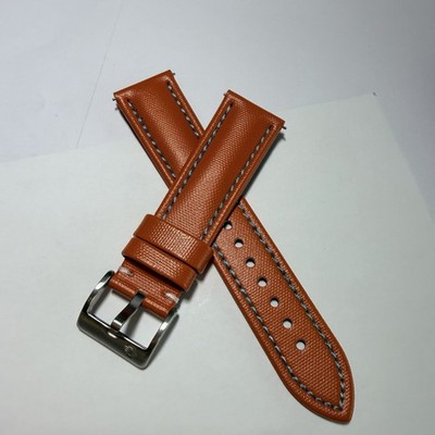 21mm ORANGE Real Sailcloth Apple Watch Strap Breitling Omega Tudor GRAY Stitch