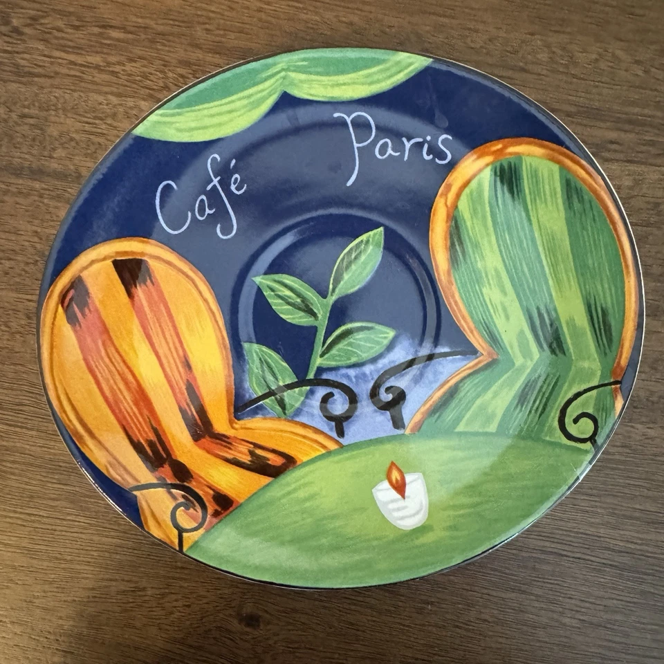 EUC MISONO “CAFÉ PARIS #4914” FLAT CUP AND SAUCER SET - Image 3 of 4