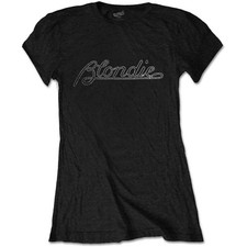 Ladies Blondie Debbie Harry Diamante Logo Official Tee T-Shirt Womens Girls