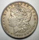 1891-S  MORGAN DOLLAR  AU   BETTER DATE  #2494