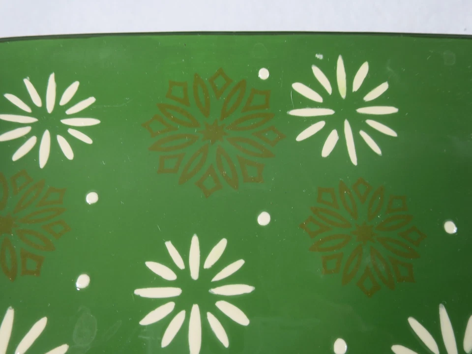Platos cuadrados verdes de 3 peets café vacaciones de Navidad copos de nieve Starbursts 8" Foto 3 de 4