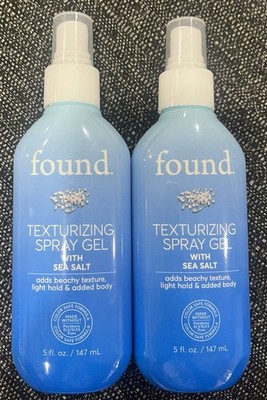FOUND Texturizing Spray Gel W/Sea Salt Adds Beachy Texture & Light Hold 5 oz X2