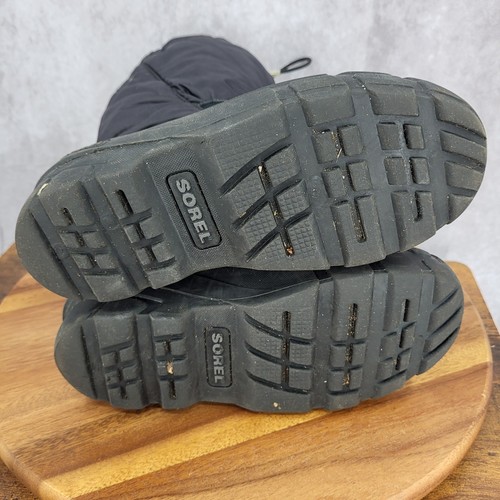 Sorel Snow Boots Boys 4 Black Insulated Winter Waterproof Lined Removable Felt - Picture 11 of 12