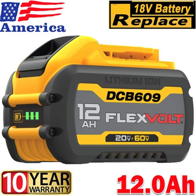 #ad #ad 1Pack 12Ah DCB609 2 For DEWALT 20V 60V MAX FLEXVOLT Li Ion Battery DCB606 DCB612 $43.16