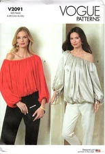 Vogue V2091 Misses XS to XXL Off-Shoulder Top Uncut Sewing Pattern