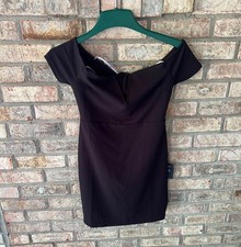 Lulu's Cheers to This Black Off-the-Shoulder Bodycon Dress Women's Small NWT