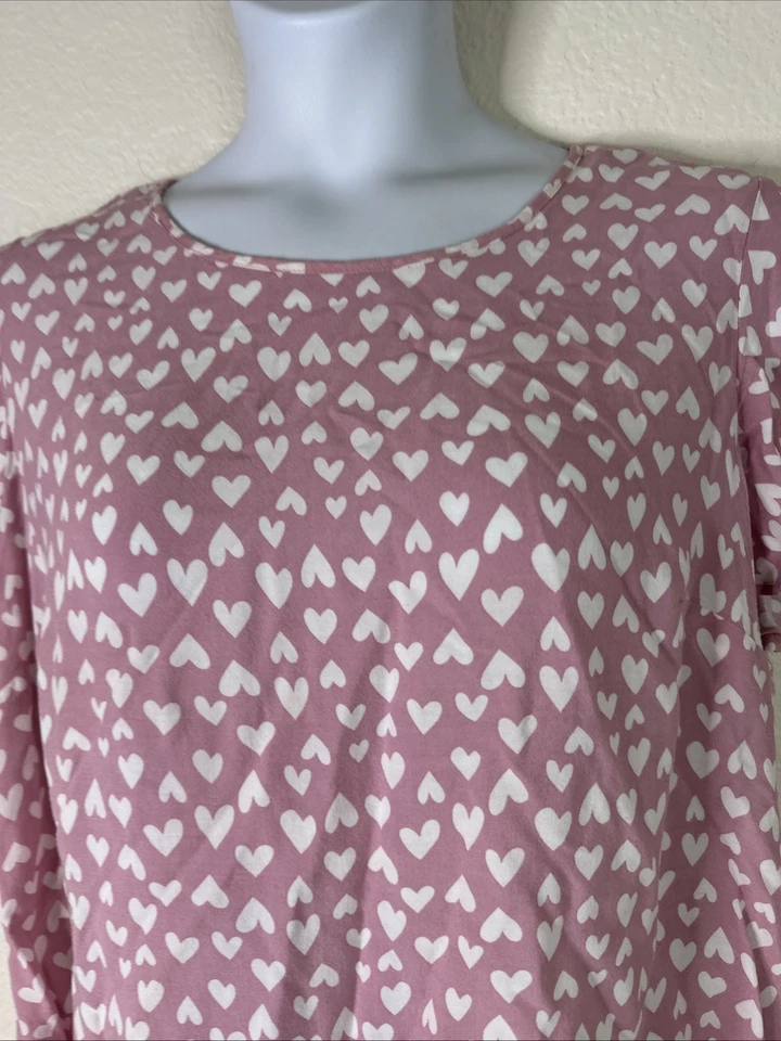 Top de manga corta Como negro para mujer talla grande 1X lila púrpura corazón Foto 3 de 4