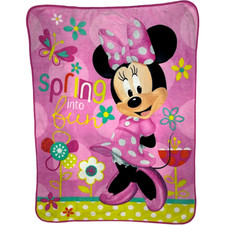 Minnie Mouse Disney Bow-Tique Spring Into Fun Fleece Throw 45x55 Toddler Baby
