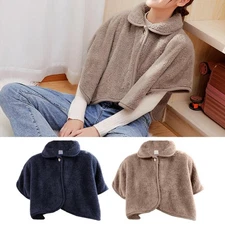 Women Fluffy Wearable Blankets Cozy Soft Winter Poncho Shoulder Wrap Blanket