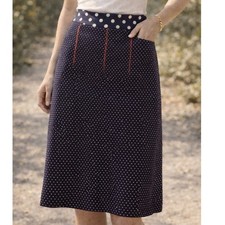 Vintage Navy Blue Polka Dot Pencil Skirt Retro Size 4 Pin Up Retro Rockabilly