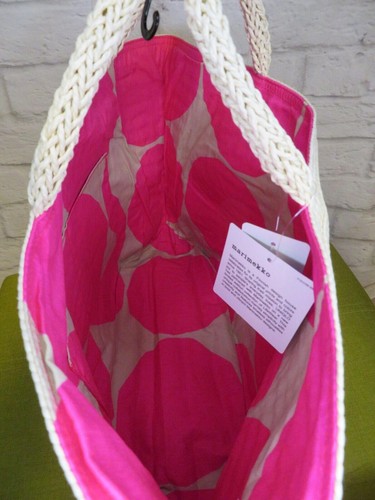 Marimekko Uniqlo Tote Bag Natural Pink Dots NWT