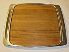 Vintage Cultura Stainless Sweden Teakwood Insert cutting board tray 2 piece