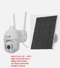 1080P PTZ Solar Security Camera Outdoor 355° Wireless WiFi Solar Camera