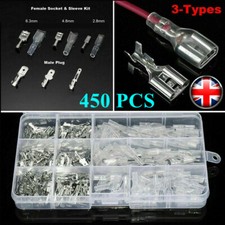450pc Assorted Insulated Electrical Wire Terminal Crimp Connectors Spade Set Kit