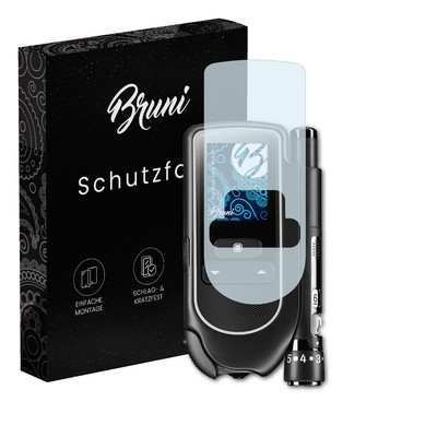 Bruni 2x Folie für Accu Chek Mobile Schutzfolie Displayschutzfolie