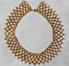 Antique Victorian Ornate Beaded Collar Choker Necklace Handmade