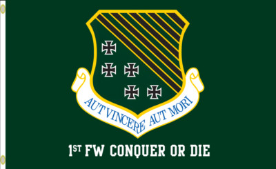 USAF 1st Fighter Wing ''Conquer or Die'' 3x5 ft Single-Sided Flag Banner