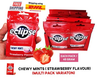 Chewy Mints Wrigley Eclipse Strawberry Flavor Candy Sweets 45g Multi Pack NEW