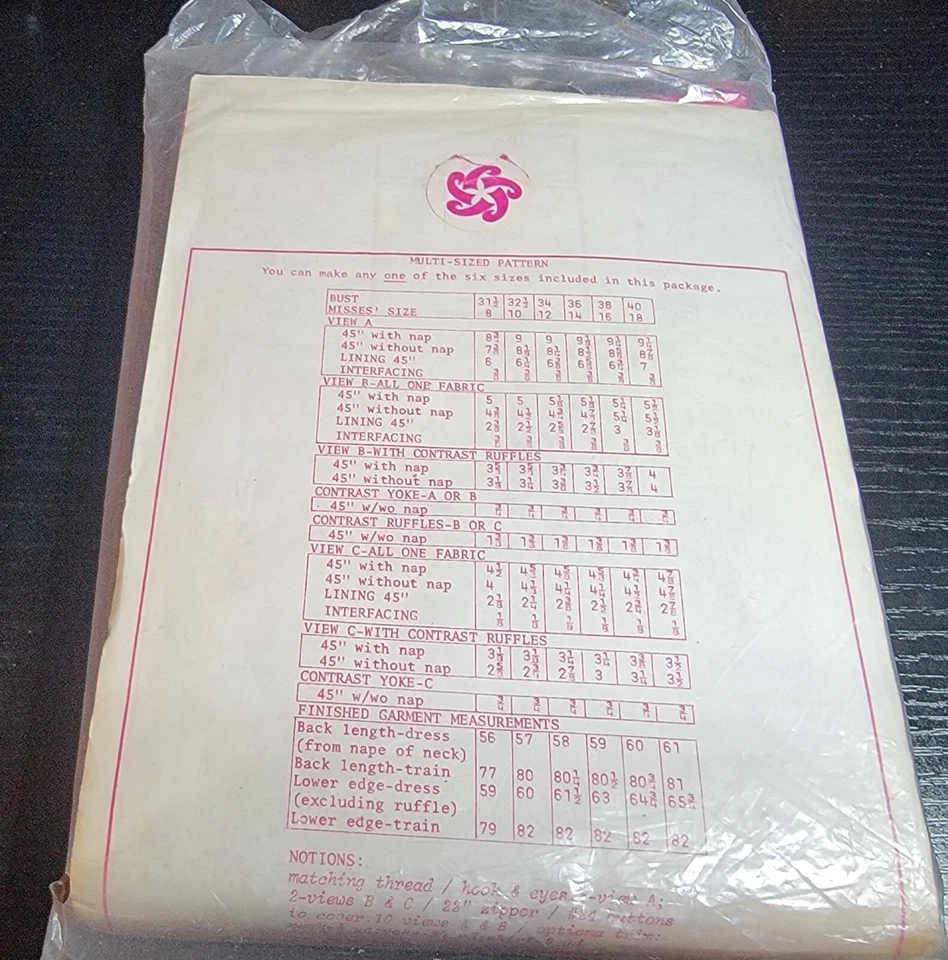 Винтажные узоры Pacifica 309/3009, размер 12 мисс официальные платья/голоку платье - Изображение 2 из 3