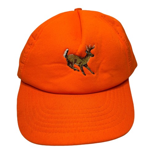 VTG 90s Blaze Orange Embroidered Deer 