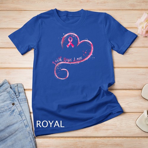 Camiseta unisex Faith Hope Love cinta rosa concienciación sobre el cáncer de mama - Imagen 12 de 15