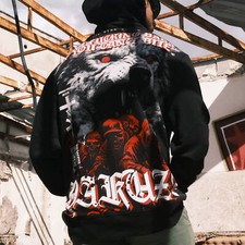 Nuova Felpa con Cappuccio Yakuza Uomo Bark MERCE DI SERIE B - Nera