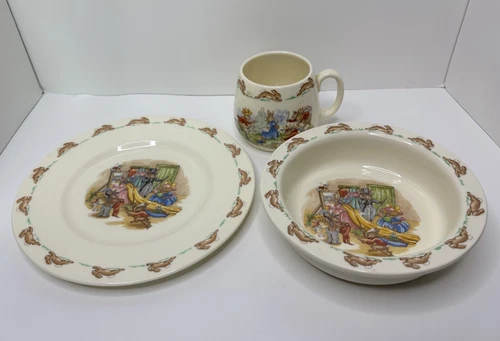 Royal Doulton Bunnykins English Fine Bone China Plate Bowl Cup 3 Piece Set