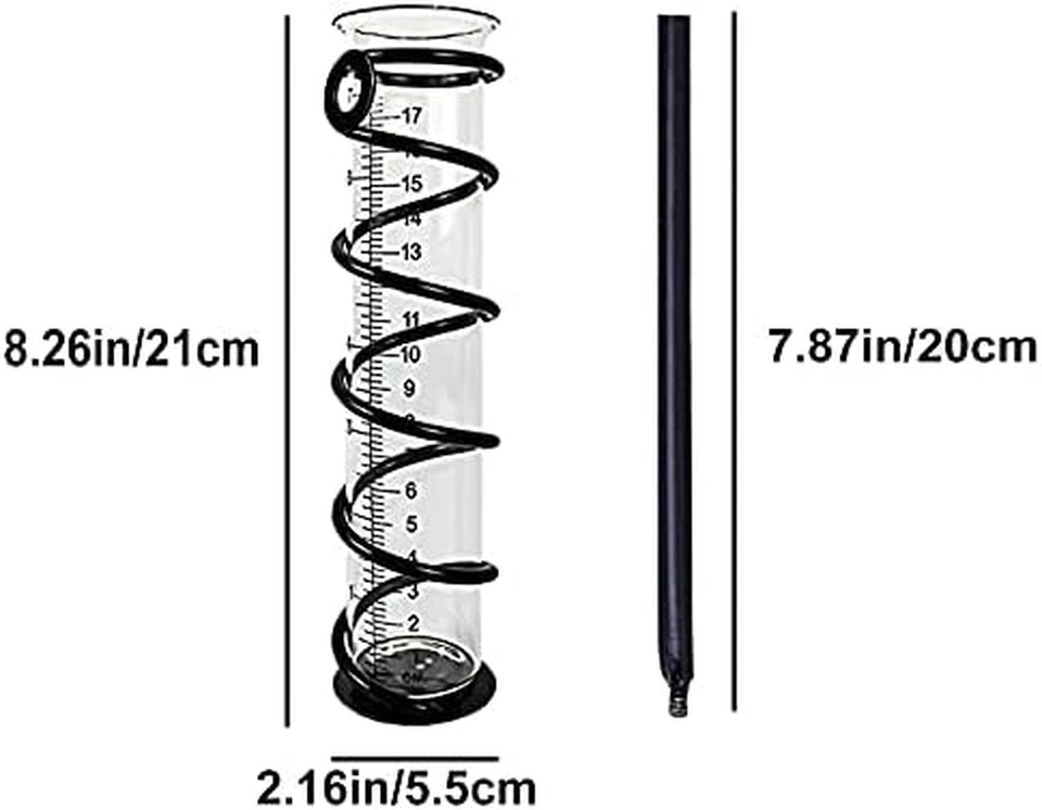 Pluviómetro, pluviómetro de vidrio exterior, pluviómetros para patio con estaca mejor calificado Foto 3 de 4