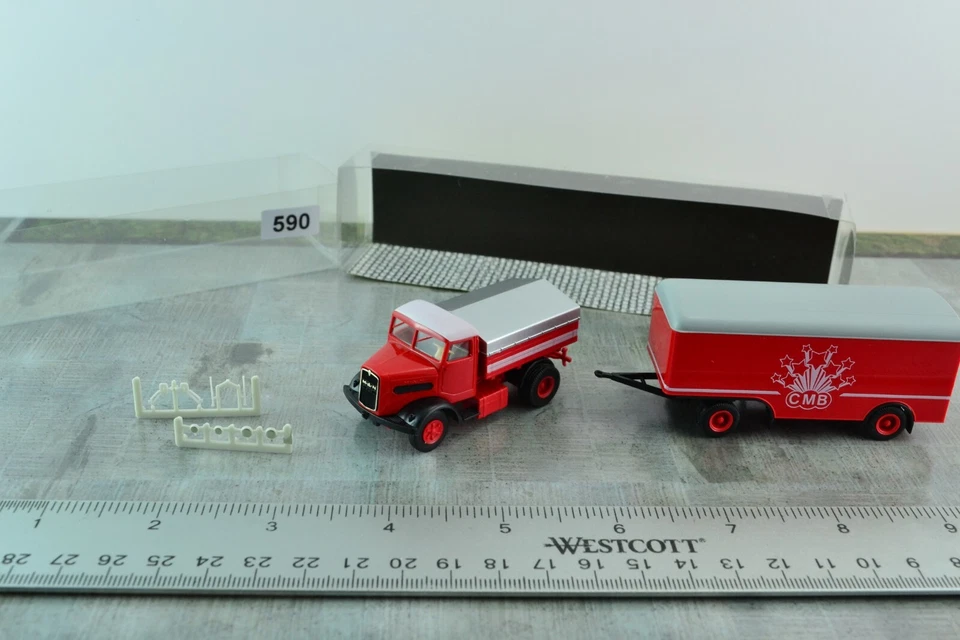 ALBEDO Old Timer MAN 750 Tractor Truck Unit w/ CMB Trailer 1:87 HO Scale (HO590) - Image 2 of 3