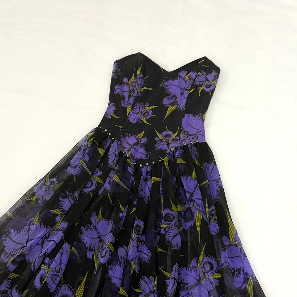 Винтажный BETSEY JOHNSON-1980-х цветочный вязаное платье размер маленький B3 - Изображение 2 из 4