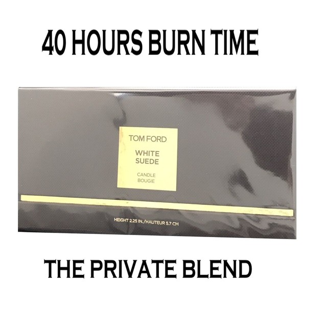 TOM FORD White Suede Perfume Candle with COVER Jar 40 Hour Burn Time 21