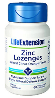 Zinc Lozenges (Citrus-Orange Flavor) 60 vegetarian lozenges