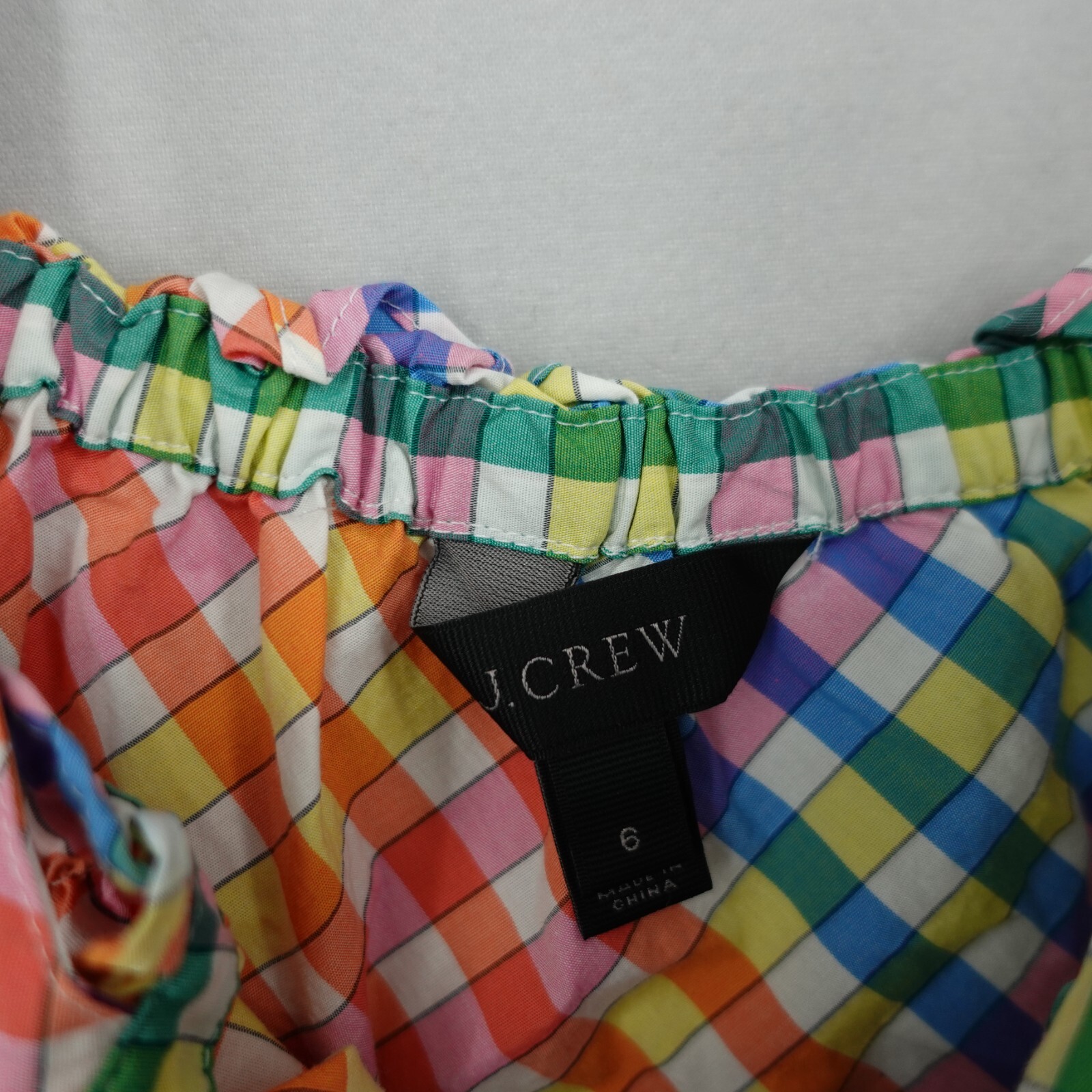 J Crew Button Front Gingham Rainbow Multi Tank Si… - image 10