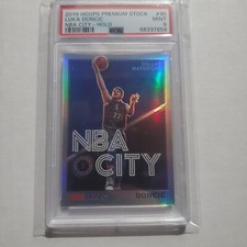 2019-20 NBA Hoops Luka Doncic NBA City Silver Holo PSA 9