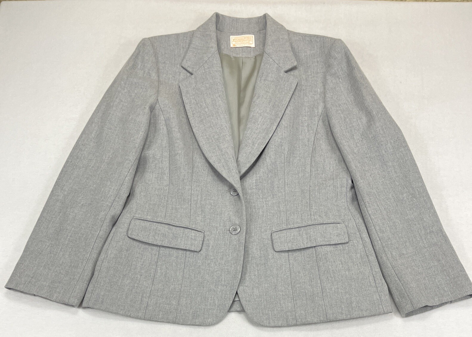 VTG Pendleton Gray Virgin Wool 2 Button Lined Bla… - image 1