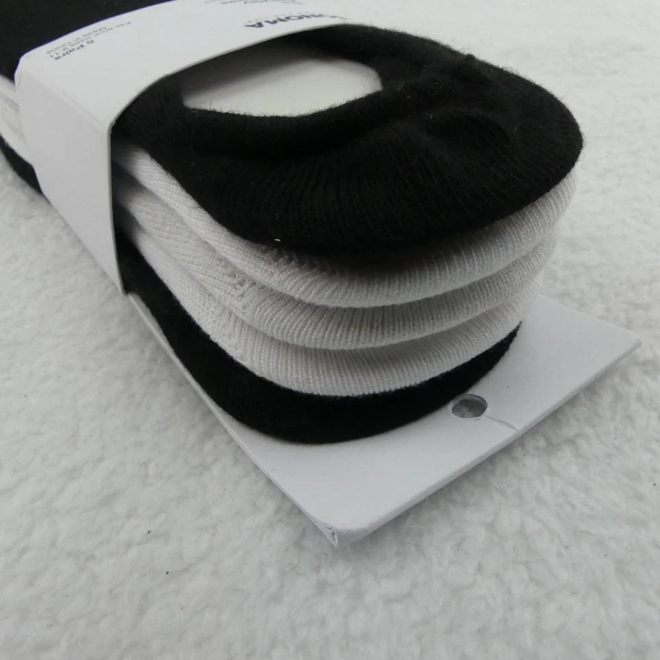 Sonoma Socks Womens Sock Size 9-11 Black White Liner No Show 5 Pairs - Image 3 of 4