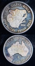 Vintage 1989 New Queensland Mint Australia Koala 1 oz .999 Silver Round 24208 95.00 per troy oz
