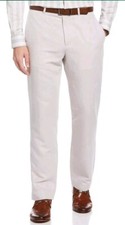 Perry Ellis Essentials Dress Pant Mens 40x30 Modern Fit Solid Twill Linen Blend