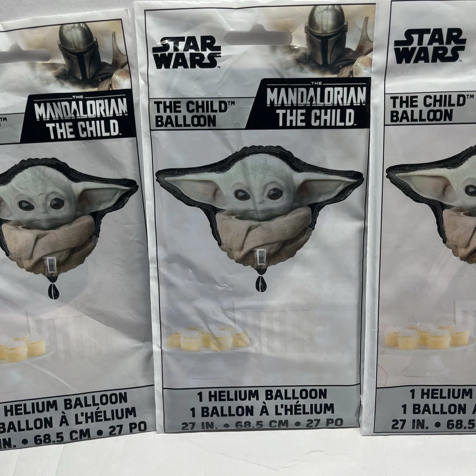 GUERRA DE LAS GALAXIAS MANDALORIANO NIÑO EN FORMA DE GLOBO MYLAR Fiesta de Cumpleaños Helio YODA Foto 3 de 4